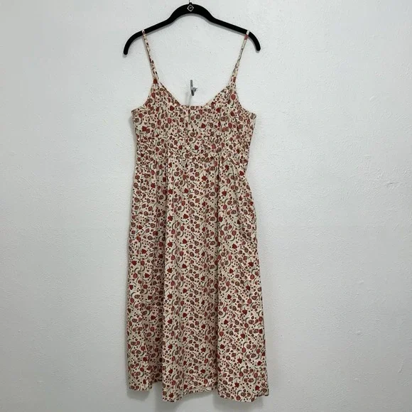 Old Navy Cami Garden Floral Babydoll Garden Midi Dress Cottagecore Feminine Sz M - Picture 7 of 12